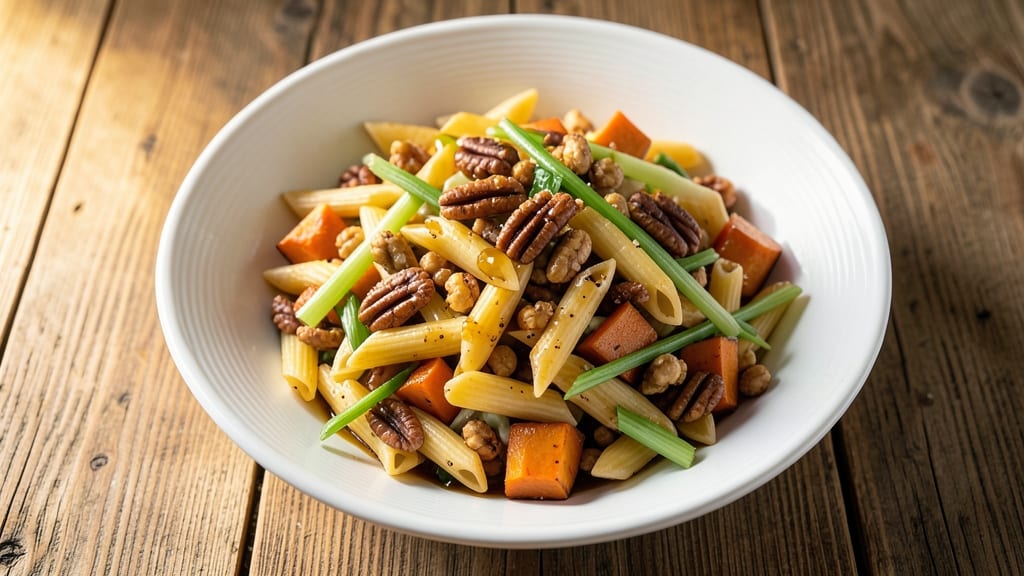 Autumn Crunch Pasta Salad Recipe: Celery Crown Crunch Meets Warm Spiced Dressing