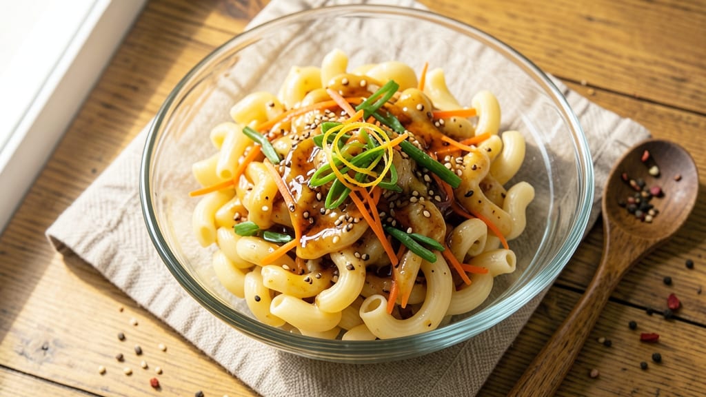 Asian Macaroni Salad Recipe: Crispy Celery Crown Meets Tangy Sesame-Lime Dressing
