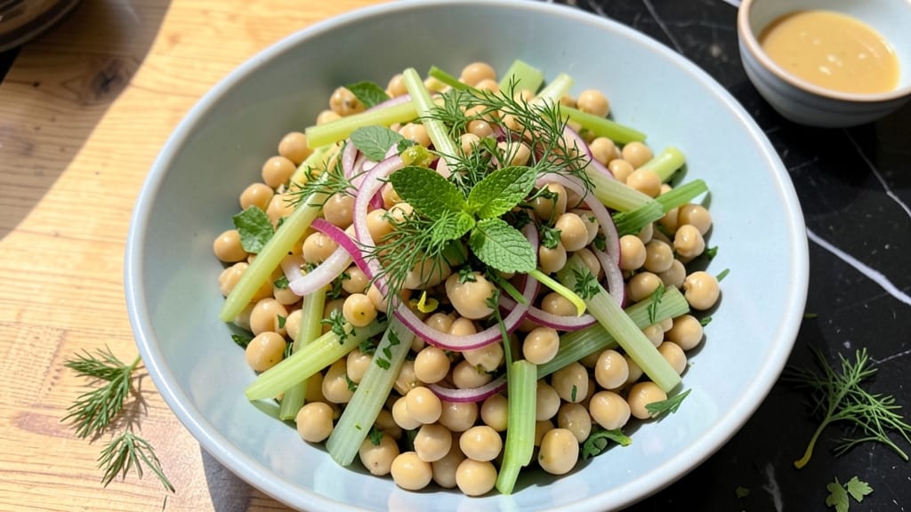 Chickpea Salad Recipe No Tomato: Herb-Infused Creaminess With Crunchy Celery Crown