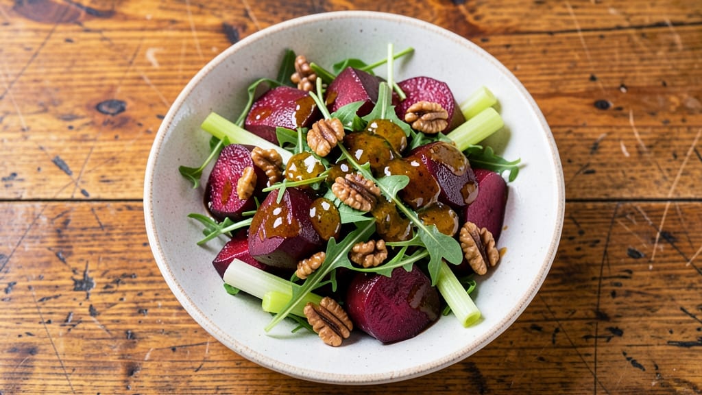 Barefoot Contessa's Beet Salad Recipe: Earthy Sweetness with Crispy Celery Crown