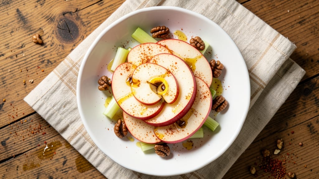 Apple and Nut Salad Recipe: Crunchy Celery Crown With Warm Spiced Nuts