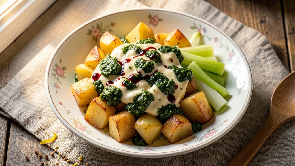 Basil Potato Salad Recipe: Herb-Infused Brightness With Crispy Celery Bites