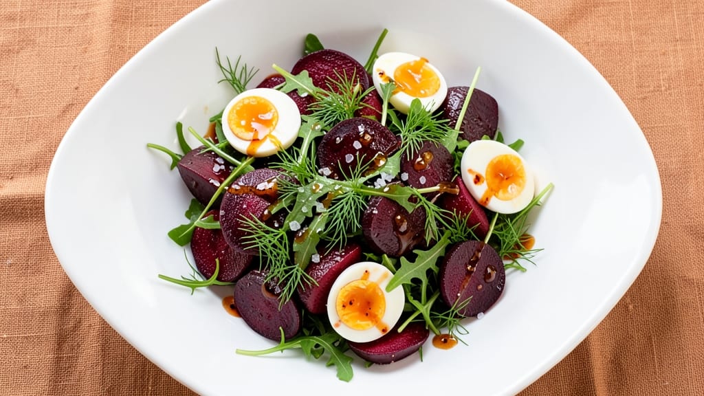 Beet and Egg Salad Recipe: Vibrant Pink Pop With Creamy Herb Dressing