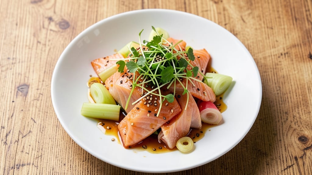 Candied Salmon Salad Recipe: Sweet-Glazed Flakes Over Crisp Celery Crown