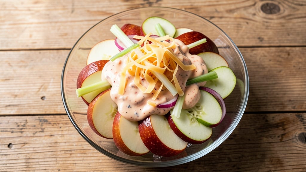 Apple Salad Recipe With Miracle Whip: Crunchy Celery Crown Over Creamy Dream Cheese Bliss
