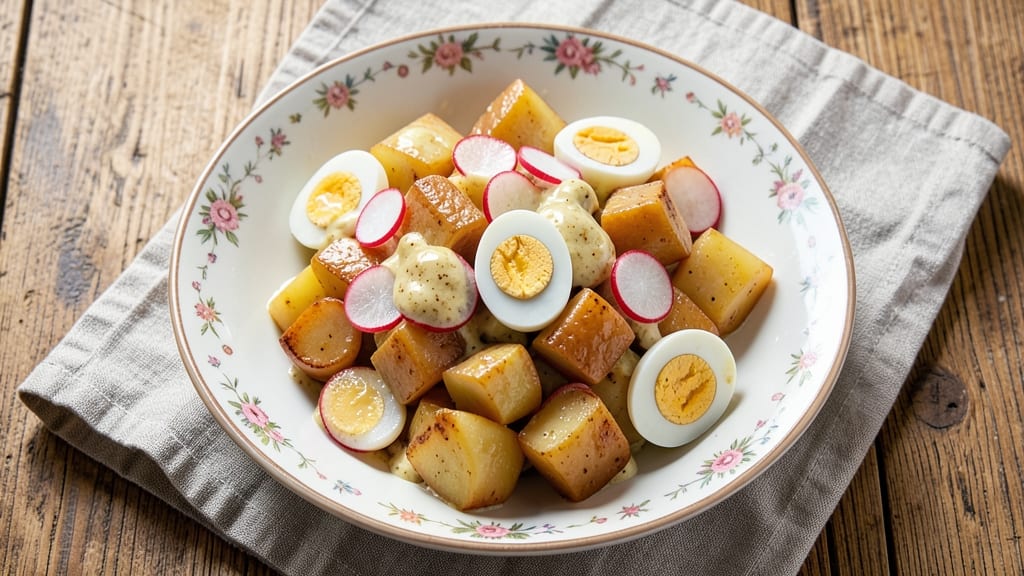 Potato Salad Recipe With Egg And Radishes: Crispy Radishes and Silky Egg Ribbons