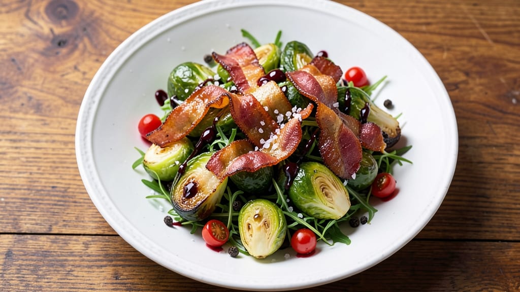 Brussels Sprouts Salad Recipe With Bacon: Crispy Bacon Bites and Nutty Roasted Sprouts