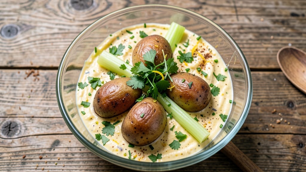 Baked Potato Salad Recipe Cold: Crisp Celery Crown Over Creamy Herb Bliss