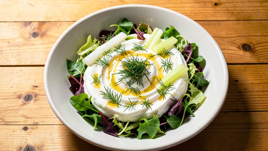 Any Salad Recipe: Crunchy Celery Crown Over Creamy Herb Bliss