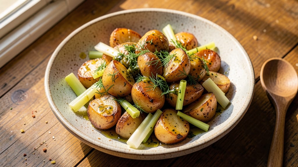 Roasted Potato Salad Recipe No Mayo: Crispy Celery Crown and Herb-Infused Lightness
