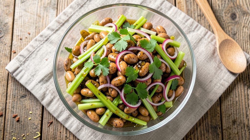 Anthes Bean Salad Recipe: Crisp Celery Sticks and Tangy Vinaigrette Magic