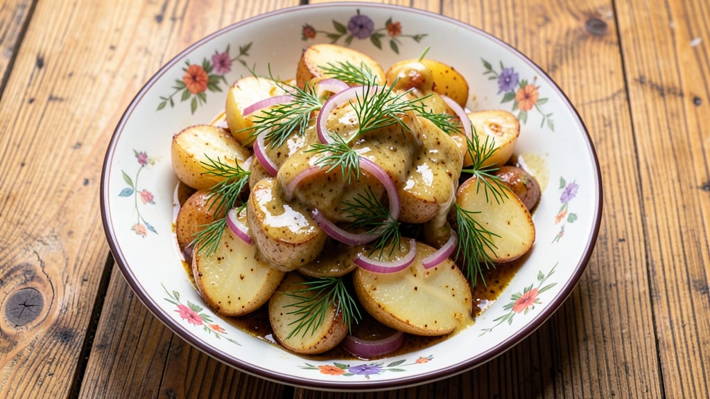 Authentic Bavarian Potato Salad Recipe: Crispy Celery Crown Over Warm Mustard-Vinegar Bliss