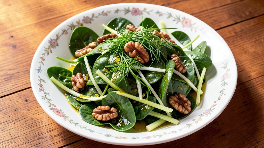 Barefoot Contessa Spinach Salad Recipe: Celery Crown Crunch With Creamy Herb Dressing