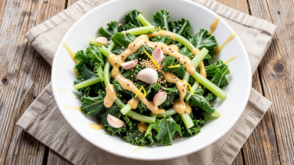 Andrew Weil's Kale Salad Recipe: Crunchy Celery Crown Over Creamy Tahini Bliss