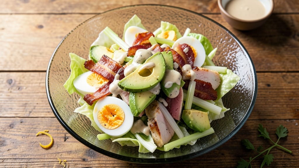 Brown Derby Cobb Salad Original Recipe: Celery Crowns and Cream Cheese Bliss