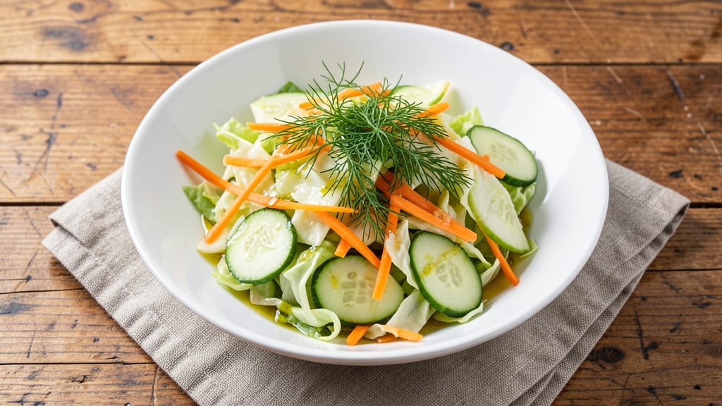 Cabbage Carrot Cucumber Salad Recipe: Refreshing Crunch With Zesty Dill Vinaigrette