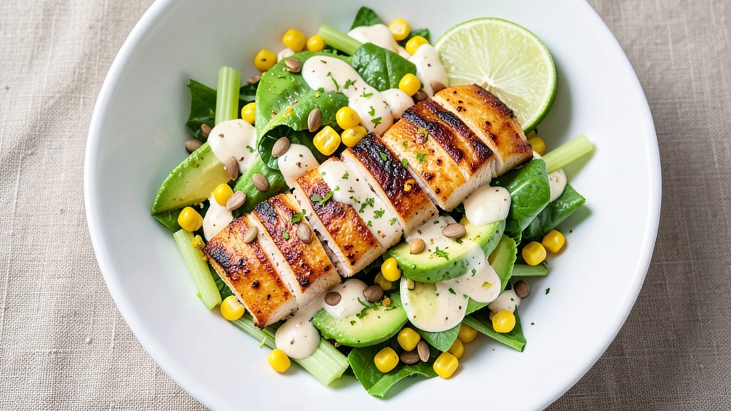 Avocado Corn Chicken Salad Recipe: Creamy Avocado Base With Crunchy Celery Crown
