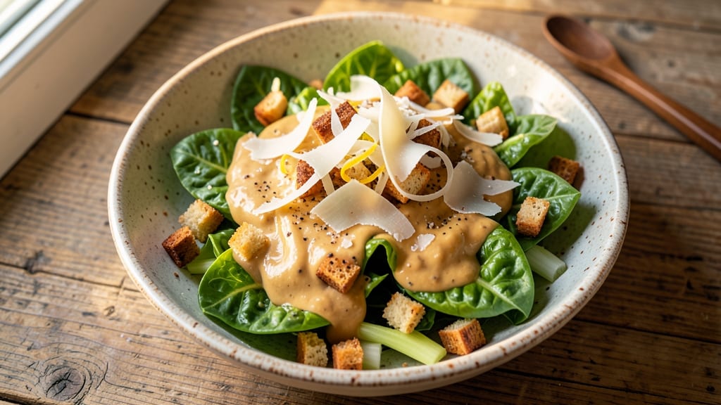 Caesar Salad Recipe With Store-Bought Dressing: Crispy Celery Crown Over Creamy Parmesan Bliss