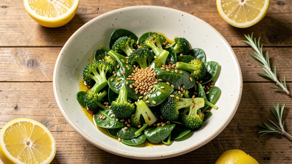Broccoli Spinach Salad Recipe: Bright Greens With Crunchy Sunflower Seeds