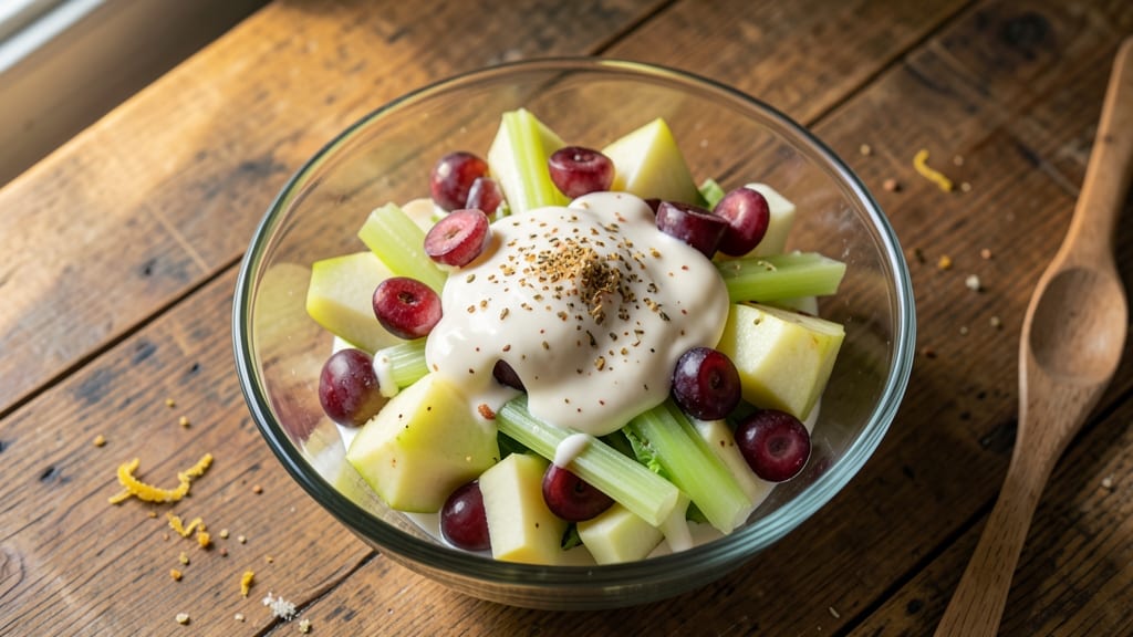 Authentic Waldorf Salad Recipe: Celery Crown Crunch With Nutty Mayonnaise Bliss