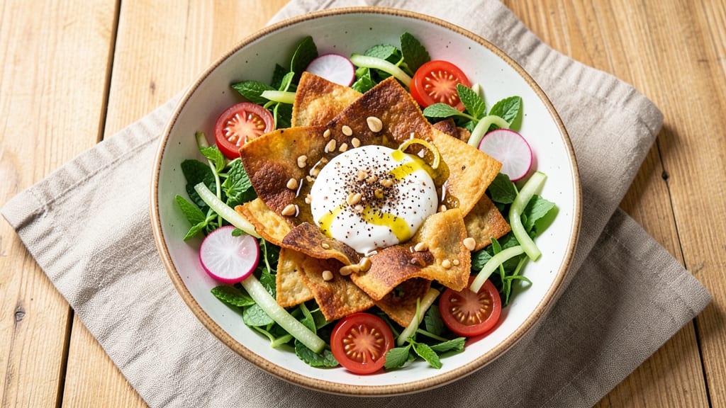 Authentic Lebanese Fattoush Salad Recipe: Crispy Pita Chips and Herby Freshness